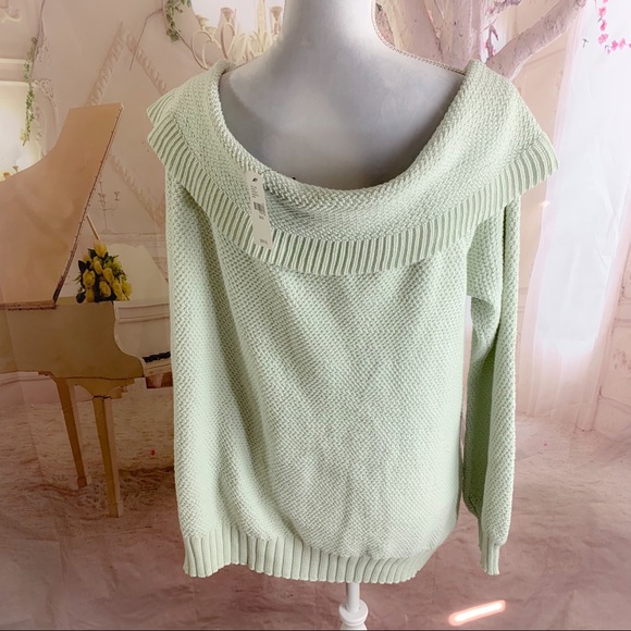 NEW Lane Bryant Off-the-shoulder Cable Knit Sweater - Picture 7 of 11